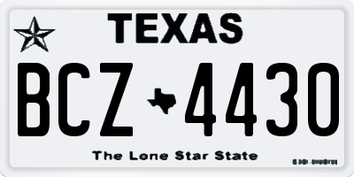TX license plate BCZ4430