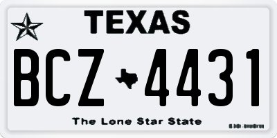 TX license plate BCZ4431