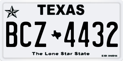 TX license plate BCZ4432