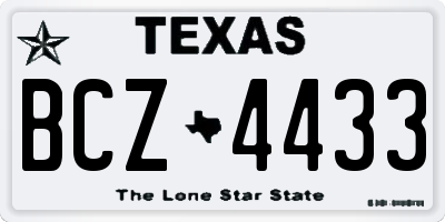 TX license plate BCZ4433