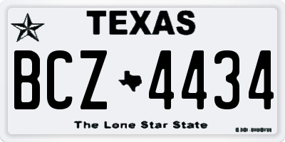 TX license plate BCZ4434