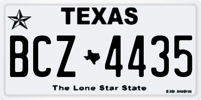 TX license plate BCZ4435