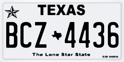 TX license plate BCZ4436