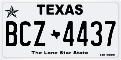 TX license plate BCZ4437