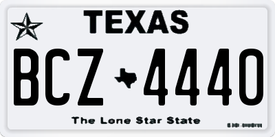 TX license plate BCZ4440