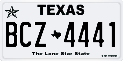 TX license plate BCZ4441