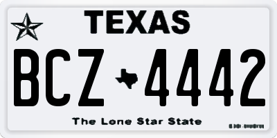 TX license plate BCZ4442