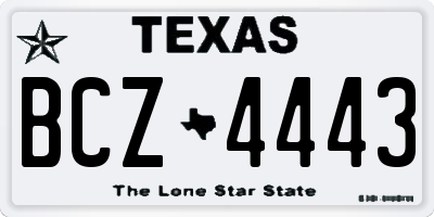 TX license plate BCZ4443