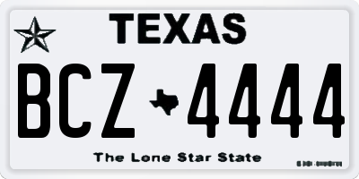 TX license plate BCZ4444