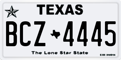 TX license plate BCZ4445