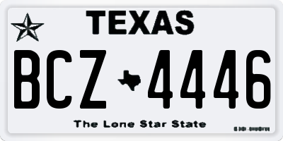 TX license plate BCZ4446
