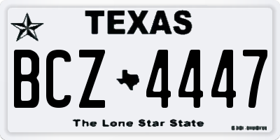 TX license plate BCZ4447