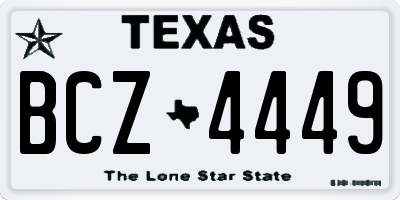 TX license plate BCZ4449