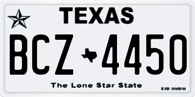 TX license plate BCZ4450