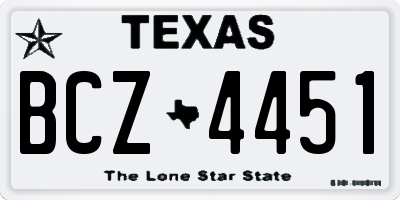 TX license plate BCZ4451
