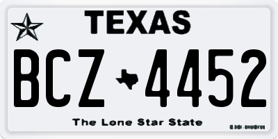 TX license plate BCZ4452