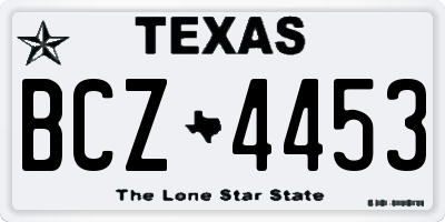 TX license plate BCZ4453