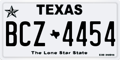 TX license plate BCZ4454