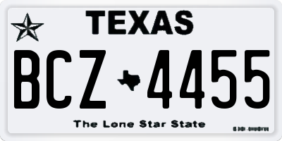 TX license plate BCZ4455