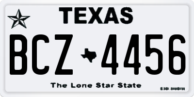 TX license plate BCZ4456