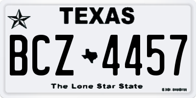 TX license plate BCZ4457