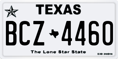 TX license plate BCZ4460
