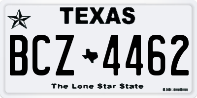 TX license plate BCZ4462