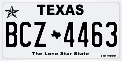 TX license plate BCZ4463