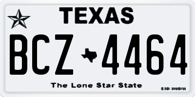 TX license plate BCZ4464