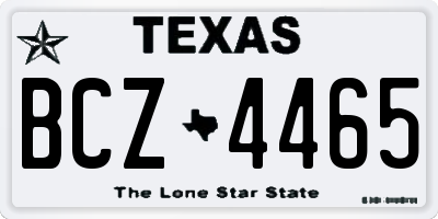 TX license plate BCZ4465