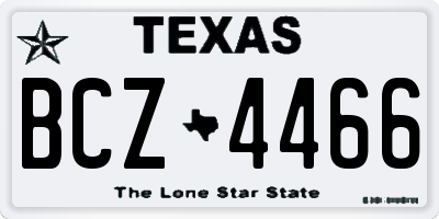 TX license plate BCZ4466