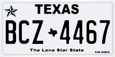 TX license plate BCZ4467