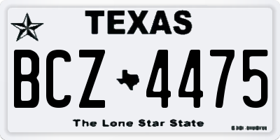 TX license plate BCZ4475