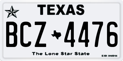TX license plate BCZ4476