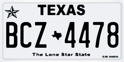 TX license plate BCZ4478
