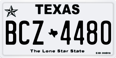 TX license plate BCZ4480