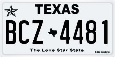 TX license plate BCZ4481