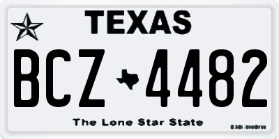 TX license plate BCZ4482