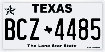 TX license plate BCZ4485