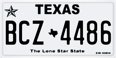 TX license plate BCZ4486