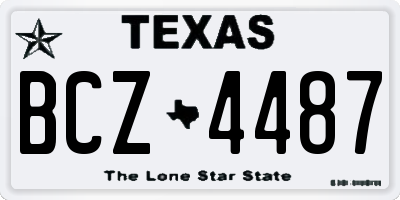 TX license plate BCZ4487