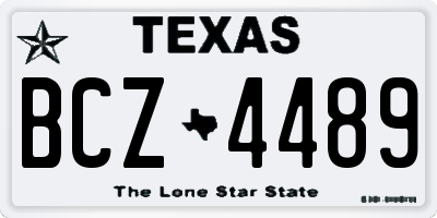 TX license plate BCZ4489