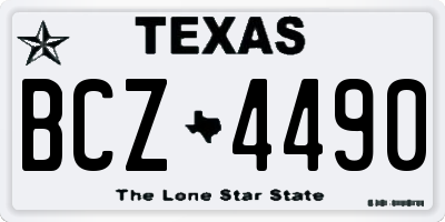 TX license plate BCZ4490