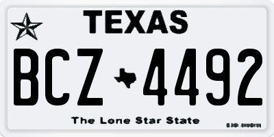 TX license plate BCZ4492