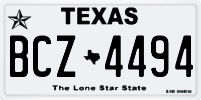 TX license plate BCZ4494