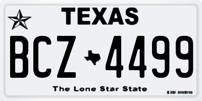 TX license plate BCZ4499