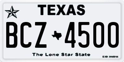 TX license plate BCZ4500