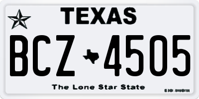 TX license plate BCZ4505