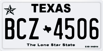 TX license plate BCZ4506