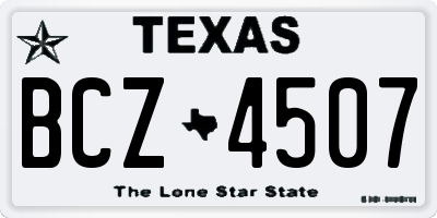 TX license plate BCZ4507